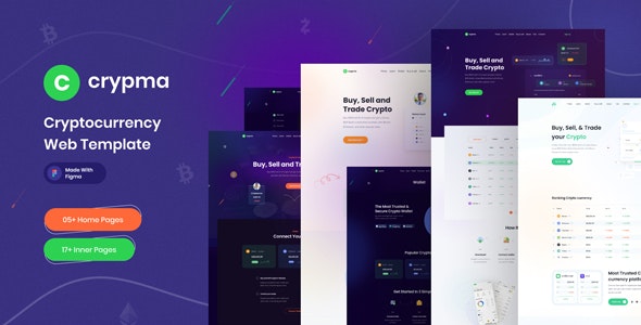 Crypma – Cryptocurrency Website Figma Template
