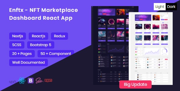 Enftx – NFT Marketplace Dashboard React App