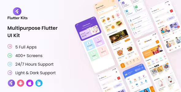 Flutter Kits – Multipurpose Flutter Developer Full Apps UI Kit