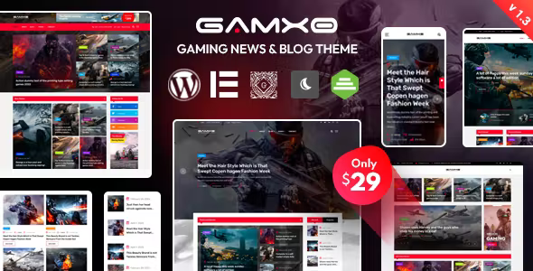 Gamxo – WordPress Gaming News  Blog Theme