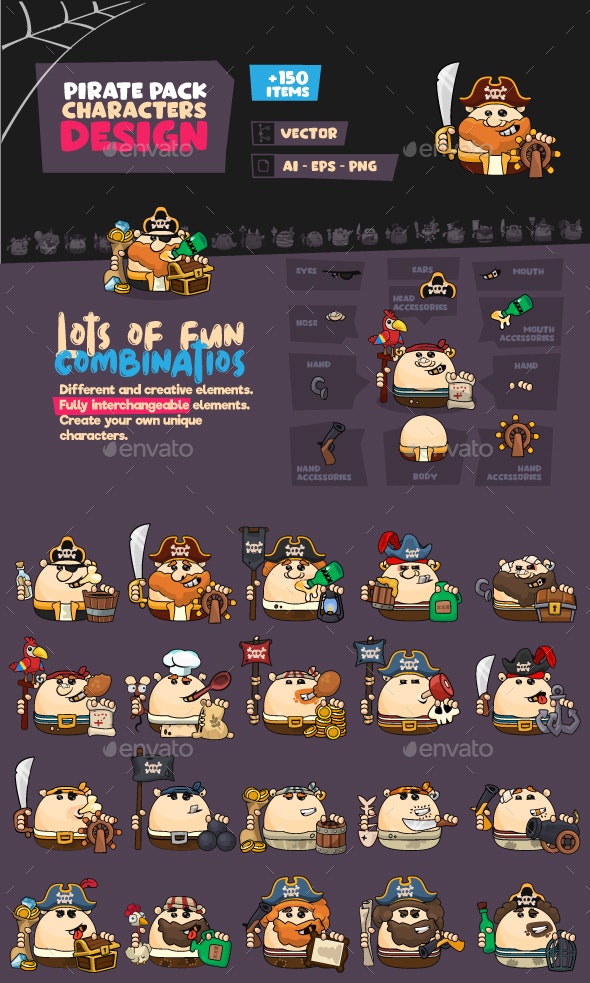 Characters Design – Pirate Pack