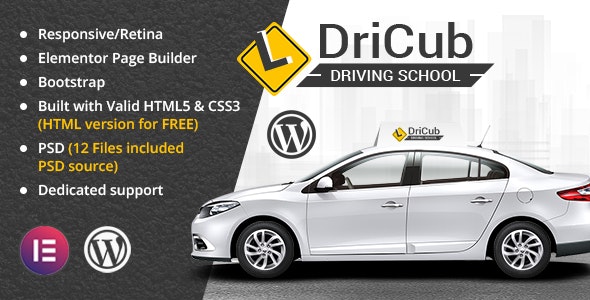 DriCub – Driving School WordPress Theme