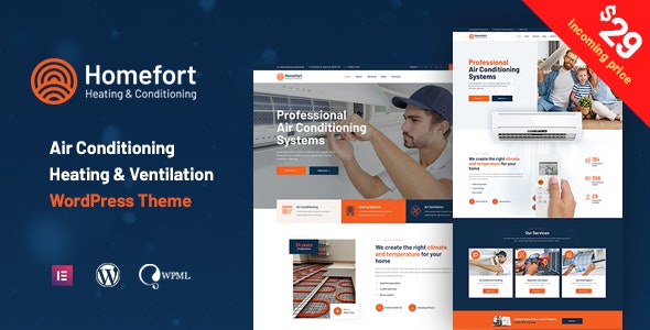 Homefort – Air Conditioning  Heating WordPress Theme