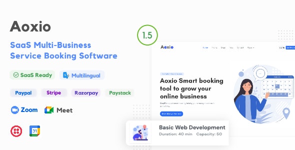 Aoxio – SaaS Multi-Business Service Booking Software