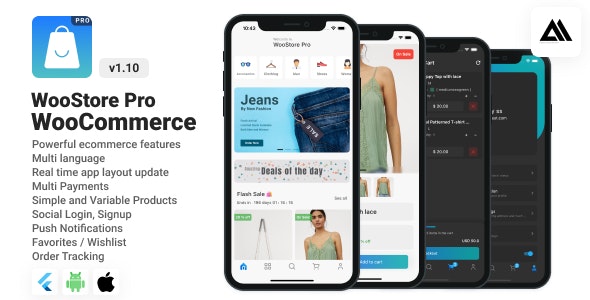 WooStore Pro WooCommerce - Flutter Full App E-commerce + App Builder + Multi vendor marketplace