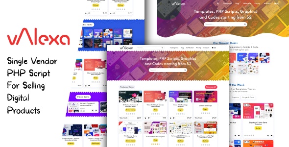 Valexa PHP Script For Selling Digital Products And Digital Downloads