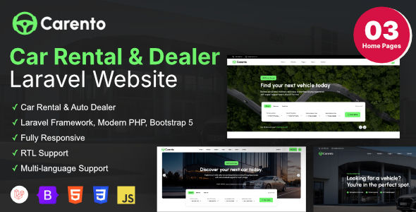 Carento – Car Rental Booking Laravel System