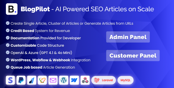 AI SEO Blog Article Generator - Laravel PHP Script with ChatGPT