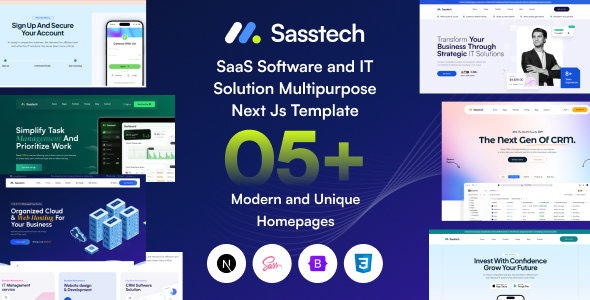 SassTech - Next JS React - SaaS Software  IT Solution Multipurpose Template
