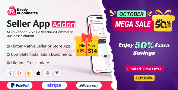 Ready eCommerce - E-Commerce Seller App | Store App | Provider App | Vendor App Addon