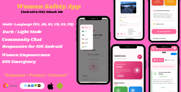 Women Safety App – React Native (iOS Android) | AdMob Ready