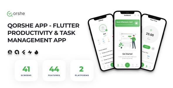 Qorshe App - Flutter Productivity Task Management App