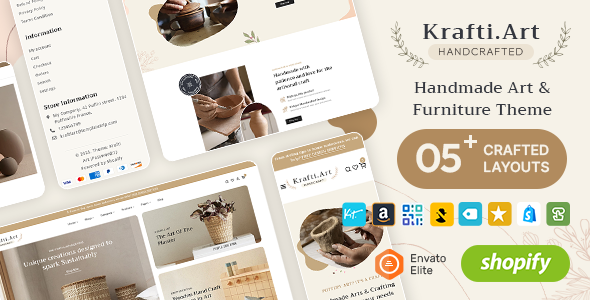 KraftiArt – Furniture, Art  Crafts Shopify Theme