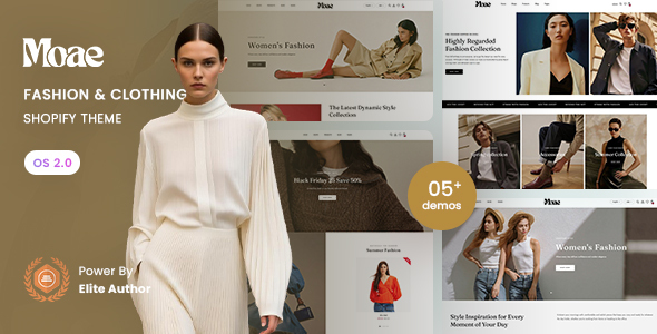 Moae – Fashion  Clothing Shopify 2.0 Theme